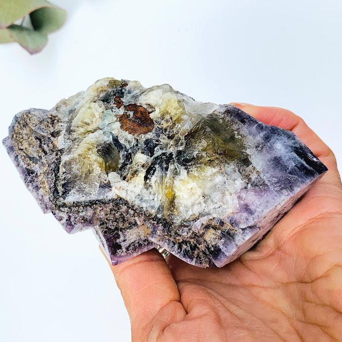RESERVED For Angeline~Collectors Large Rogerly Mine Golden & Purple Raw Fluorite Display Specimen From Frosterley, England - Earth Family Crystals