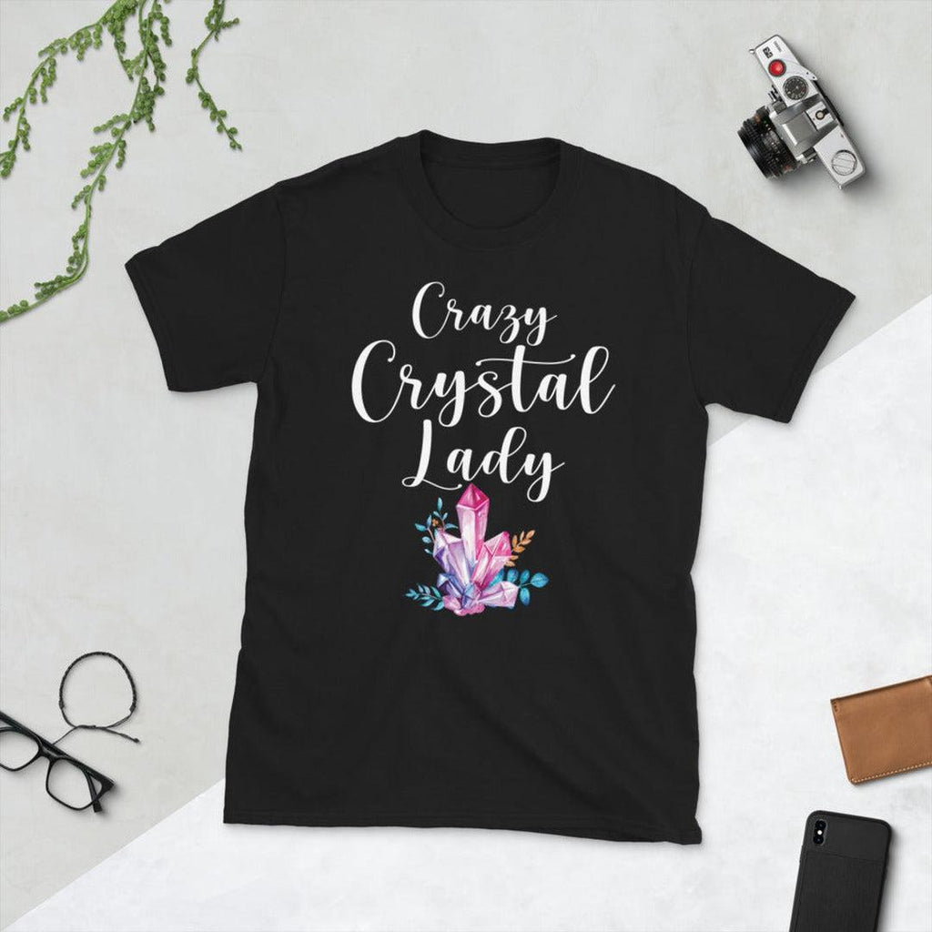 Crazy Crystal Lady T-Shirt Black - Earth Family Crystals