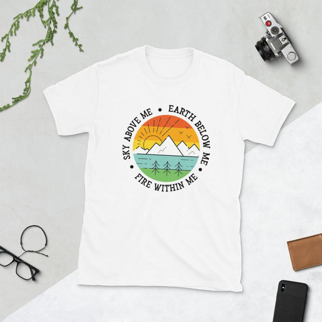 Earth Below Me Sky Above White T-shirt - Earth Family Crystals