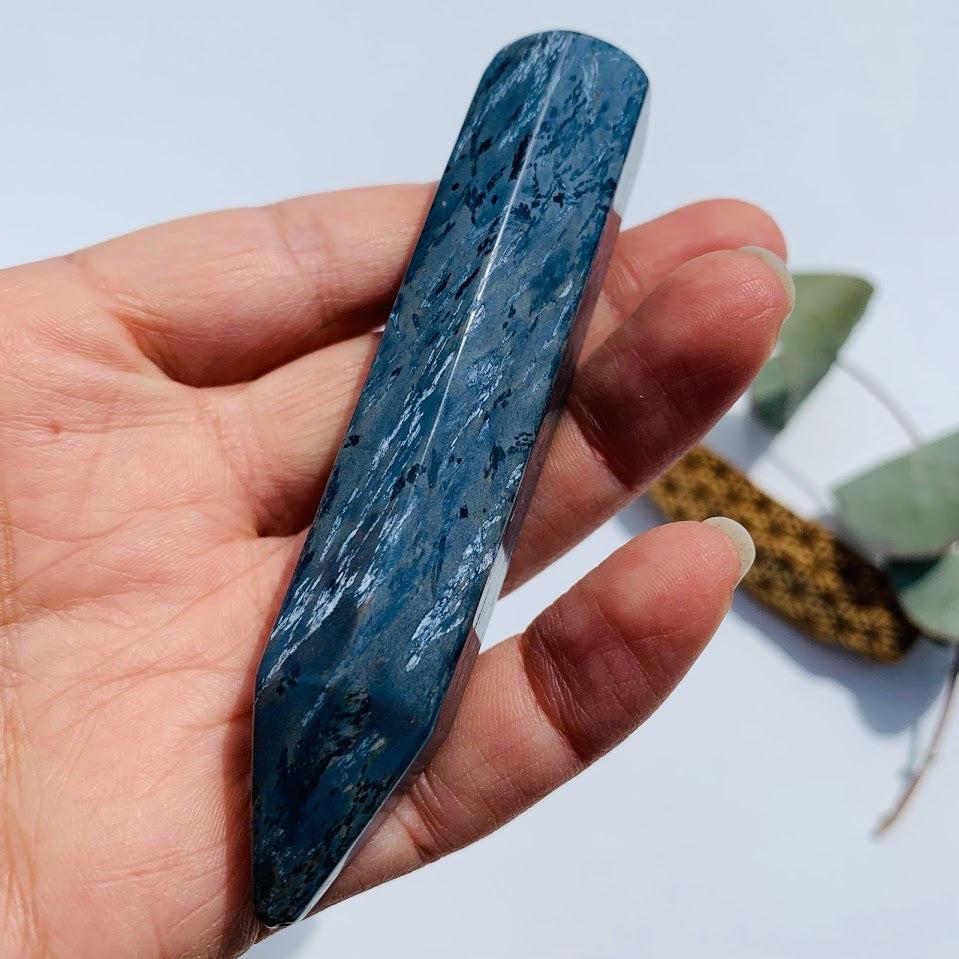 Large Silky Blue Pietersite Wand Carving #4 - Earth Family Crystals