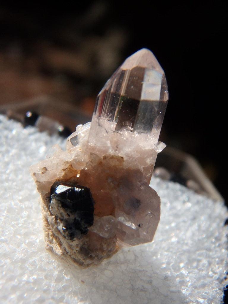 Perfect Clear Topaz Point With Bixbyite From Thomas Range, Utah  In Collectors Box - Earth Family Crystals