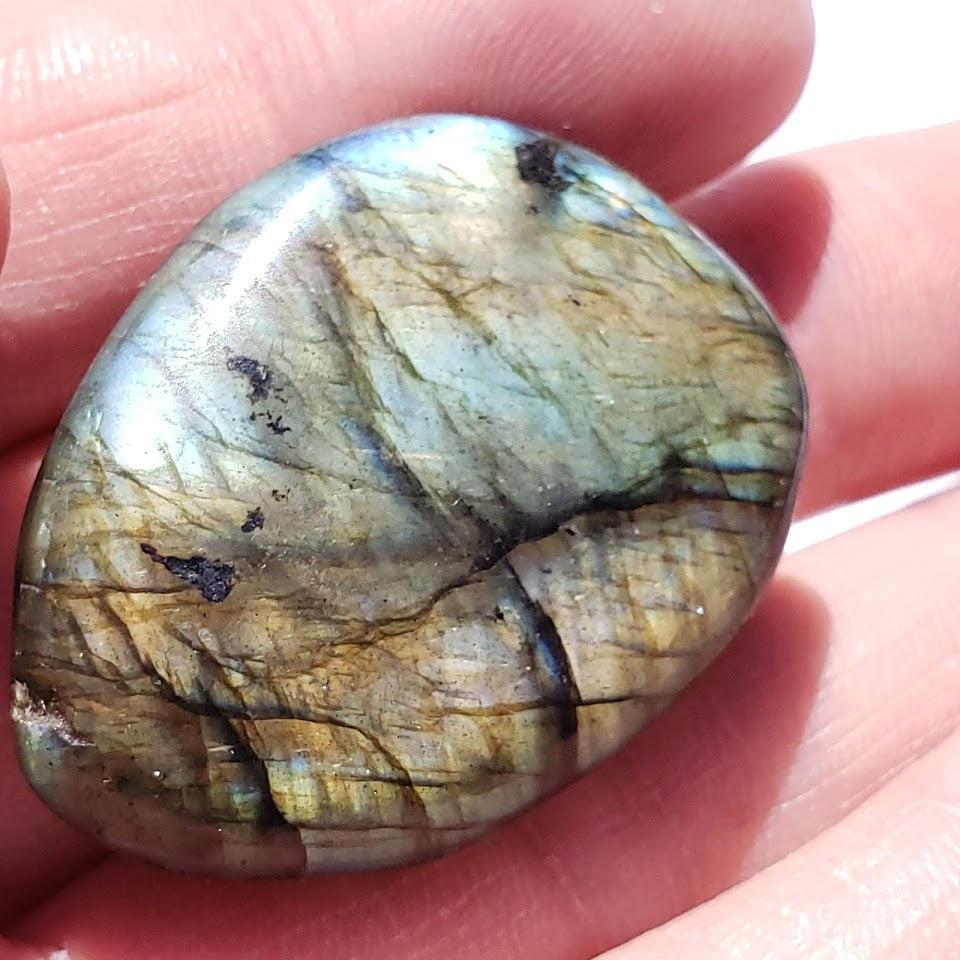Pretty Labradorite Small Palm Stone #2 - Earth Family Crystals